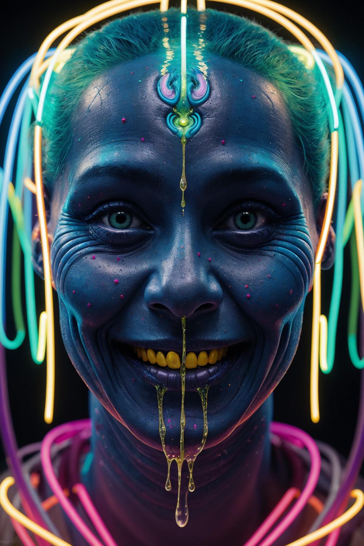 00047-impossibly beautiful portrait of alien shapeshifter entity, insane smile, intricate complexity, surreal horror, inverted neon ra.png